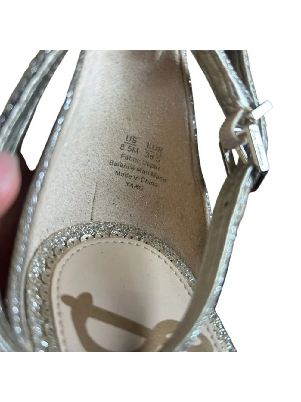 Sam Edelman Yaro Heeled Sandal in Gold Metallic Women's Size 8.5M in EUC!